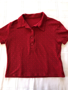 Polo court tendance pour femme, de haute qualité, personnalisé, à manches courtes, en tricot, couleur unie, coupe décontractée, style printemps-été - Product Image 4