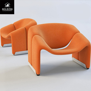Chaise de canapé simple nordique tissu de loisirs hôtel modèle chambre concepteur personnalisé Simple fauteuil en coton et laine de lin en forme spéciale - Product Image 1