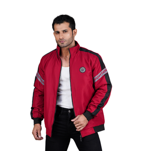 Veste de moto pour homme à blocs de couleur, col montant, coupe-vent, fermeture éclair, rembourrée, pour l'hiver - Product Image 5