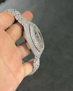 Reloj de Cuarzo con Diamantes de Moissanita Exclusivo para Hombre, Reloj de Pulsera de Lujo con Incrustaciones de Diamantes de Moissanita, Elegante Reloj de Cuarzo con Diamantes de Moissanita para Hombre - Product Image 2