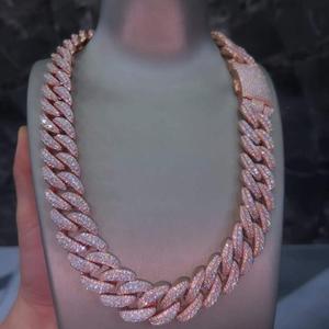Exclusive 925 Sterling <b>Silver</b> Rhodium Plated Moissanite Hip Hop Style Tennis Necklace VVS Brilliant Cut Sparkling Diamond Look - Product Image 6
