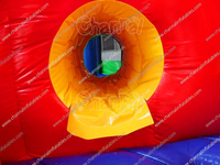 Parcours d'obstacles gonflable géant avec toboggans, structure de jeu pour enfants, combo de jeux gonflables avec toboggan