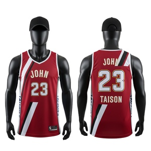 Mens Basketball Jersey 180 GSM Breathable Polyester Mesh Red Black <b>White</b> <b>Panel</b> Design Custom Sublimation Logo Team Uniform - Product Image 1