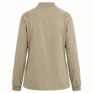 เสื้อแจ็คเก็ตสครับแบบซิปเต็มตัวพร้อมโลโก้สั่งทำจำนวนมาก ชุดยูนิฟอร์มแพทย์สำหรับผู้หญิง แขนยาว ราคาขายส่ง เสื้อแจ็คเก็ตสครับสำหรับทำงานในสปาทันสมัย - Product Image 3