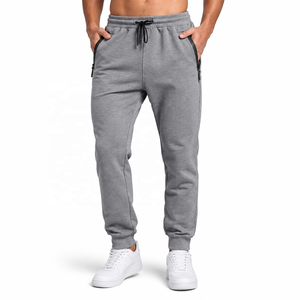 Men's Cotton Blend Jogger Pants Drawstring Elastic Waist Flat Front Midweight Casual Sport <b>Trousers</b> <b>Pockets</b> Quick Dry Breathable - Product Image 1