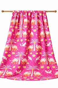 Tissu imprimé en coton rose, biologique, écologique, absorbant l'humidité, respirant, léger, popeline peignée tissée, robe pour filles et garçons - Product Image 2