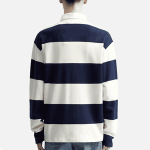 Camiseta Polo de Manga Larga Tejida para Hombre, Tejido de Algodón de Alta Calidad, Logotipo Bordado en el Pecho, Tallas Grandes, Sudadera de Rugby - Product Image 5