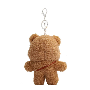 Lindo Llavero de Peluche de Oso Pardo, Colgante de Piel Sintética Suave con Diseño de Dibujos Animados en 3D, con Mosquetón - Product Image 1