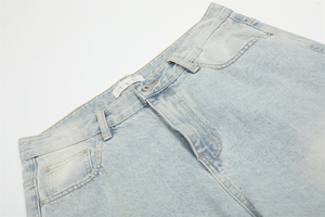 Jeans en denim vintage délavé à l'acide pour hommes, coupe large, style baggy, effet usé, en coton, pour fabricants sur mesure - Product Image 5