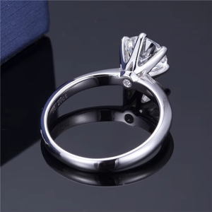 Anillo de Compromiso de Diamante con Corte Brillante Redondo para Mujer, Estilo Clásico, Banda de Platino, Certificado IGI, Color D, Piedra de Laboratorio - Product Image 2