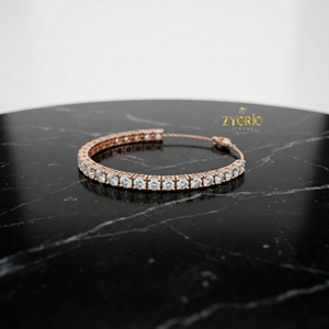 Bracelet tennis classique en or avec diamants, plaqué argent 14K 18K, bijoux fins élégants et luxueux pour femmes, design moderne, cadeau de mariage, fête - Product Image 1