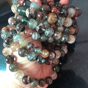 Cuentas de Cuarzo Fantasma Lodolita Multicolor Natural, Cuarzo de Jardín, Cuentas Sueltas para Fabricación de Joyas y Manualidades DIY - Product Image 2