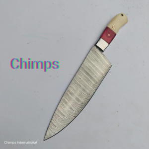 Couteau de Chef Professionnel Japonais en Acier Damas Écologique de 8 Pouces avec Manche en Bois de Pakka et Os de Chameau – Personnalisable – Offre Spéciale - Product Image 5
