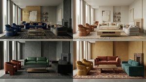 Ensemble de meubles de <span class=keywords><strong>salon</strong></span> sur mesure, canapé, fauteuil, table basse, meubles sur mesure OEM pour les projets d'aménagement intérieur de villas, d'appartements et d'hôtels - Product Image 4