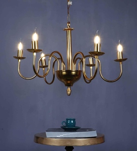 Lustre Classique Doré, Suspension Métallique de Luxe, Style Bougie Vintage, Lampe Suspendue, Couleur et Taille Personnalisables, Géométrique - Product Image 3