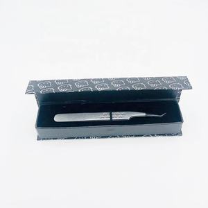 Pinzas para pestañas con logotipo personalizado y purpurina plateada de 90 grados de acero inoxidable sostenible de alta calidad profesional al por mayor - Product Image 3