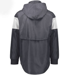 Men's Solid Casual Autumn Long Lightweight Waterproof Windbreaker Hooded <b>Zip</b>-<b>Up</b> <b>Jacket</b> Quick Dry Outerwear for Outdoor Commuting - Product Image 2