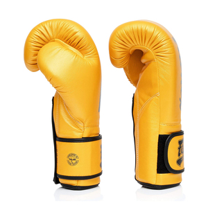 Professional Pro Fighting Fairtex Yellow Sparring Boxing Gloves Genuine Cowhide Leather Breathable Adjustable Wrist <b>Strap</b> Boxing - Product Image 6