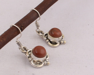 Natural Sunstone <b>Earrings</b> <b>925</b> Sterling <b>Silver</b> Handmade Jewelry Supplier Wholesale Round Sunstone Gemstone Drop <b>Earrings</b> Women - Product Image 6