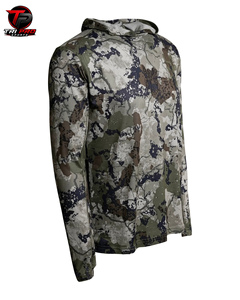 Sweat à capuche polaire de chasse pour homme, camouflage numérique montagne, col montant croisé, manches longues, athlétique, pour activités de plein air - Product Image 2