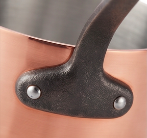 Rose Gold Copper Sauce <b>Pan</b> With Stainless Steel Lining Cast Iron <b>Handle</b> Heat Resistant For Gas And Induction Cookers Use - Product Image 2