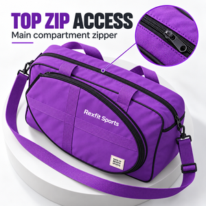 Bolsa para Raqueta de Squash con Logotipo Personalizado, Bolsillo Frontal Curvo con Cierre, Asas Superiores Dobles y Correa para el Hombro, Bolsa Personalizable - Product Image 3