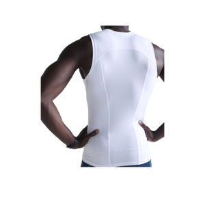Débardeur blanc sans manches pour homme, col rond, couleur unie, respirant, tricoté, coupe décontractée, idéal pour l'entraînement - Product Image 3