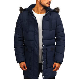 Chaqueta Larga Acolchada para Hombre, Parka de Invierno con Capucha de Piel, Abrigo Grueso con Cremallera a Prueba de Viento - Product Image 5