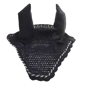 Wholesale Mesh Horse <b>Ear</b> <b>Protector</b> Customized Horse <b>Ear</b> Bonnet Set with Customized Logo Net Hat with Blue <b>Ears</b> and Red - Product Image 2