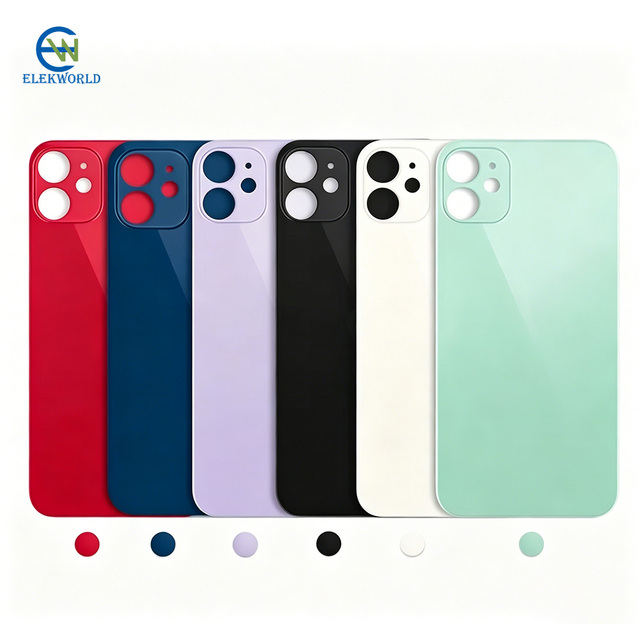 Back Glass Replacement for iPhone X XR 11 Pro Max 12 13 14 15 16 17 PM Back Battery Cover Camera Big Hole Wide Large Rear Door