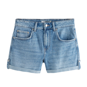 Shorts Vaqueros Casuales de Mezclilla para Mujer, Corte Recto, 100% Algodón, Tela Cómoda, Verano, Venta al por Mayor, Personalizable, Muestra Gratis, Mejor Calidad - Product Image 1