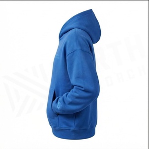 เสื้อฮู้ดดี้โอเวอร์ไซส์สีน้ำเงิน North Approach สำหรับผู้ชาย สไตล์ลำลอง ผ้าฝ้ายเฟรนช์เทอร์รี่ มีกระเป๋าหน้า ระบายอากาศได้ดี เหมาะสำหรับใส่ในฤดูใบไม้ร่วง - Product Image 3