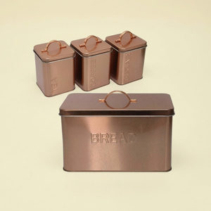 Wholesale Rustic Galvanized Metal <b>Kitchen</b> Canister With Copper Band Accent Farmhouse Style Lidded <b>Storage</b> <b>Container</b> For Cookie - Product Image 5