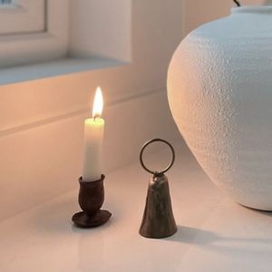 Handmade <b>Brass</b> <b>Candlestick</b> <b>Holder</b> With Ring Top For Home Decoration - Product Image 1