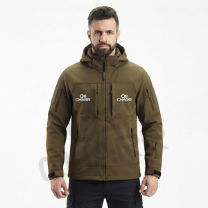Chaquetas Personalizadas al por Mayor de Alta Calidad para Hombre, Chaqueta Impermeable con Capucha y Forro Polar, Chaqueta Cortavientos para Exteriores - Product Image 4