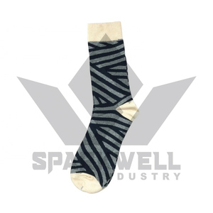 <b>Men's</b> Crew <b>Socks</b> Geometric Pattern Orange Black White Jacquard Knitted Breathable Daily Wear Spring Style - Product Image 3