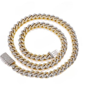 Nouveautés Chaîne maille cubaine Miami 12MM 22" personnalisable Moissanite VVS Argent 925 Unisexe Mariage Prix de gros Style Hip Hop Iced - Product Image 1