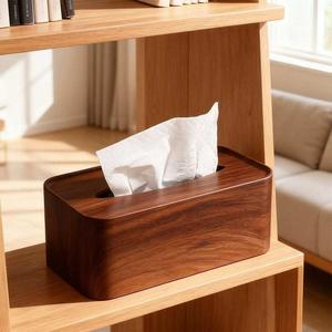 Boîte à mouchoirs multifonctionnelle géométrique moderne faite à la main avec couvercle en bois, design autoportant pour la décoration de la maison, du bureau et de la salle de bain - Product Image 4