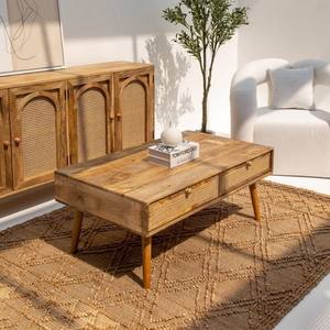 Vandana Astra Elara Rattan-Drawer Wooden <b>Coffee</b> <b>Table</b> for Modern Living Room Interiors - Product Image 4
