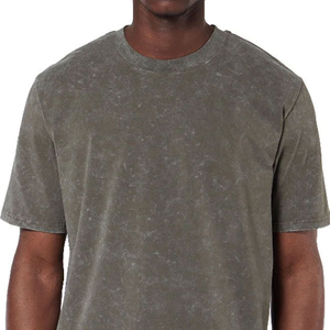 T-shirt pour homme en coton 100% tricoté doux de haute qualité, coupe ample, anti-plis, respirant, séchage rapide, effet délavé - Product Image 4