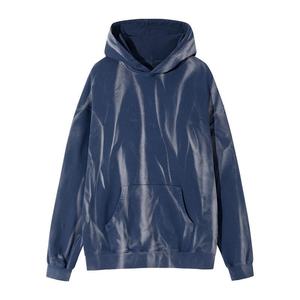 <b>Tie</b> <b>Dye</b> Green 100% Cotton Embroidered Hooded <b>Sweatshirt</b> Oversized Regular Sleeve Knitted Casual Pocket Men Winter Style - Product Image 4