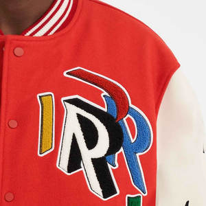 Chaquetas Universitarias Unisex de Talla Grande, Chaqueta Varsity con Logotipo Personalizado, Chaqueta Varsity Lisa con Letras, Chaqueta Varsity de Lona al por Mayor - Product Image 6