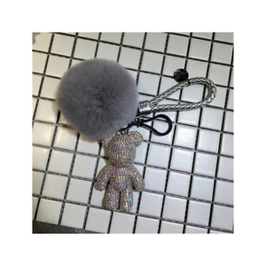 <b>Cute</b> Pink Koala Plush Keychain 3D Cartoon Soft Toy With Eucalyptus Leaf Decor - Product Image 4