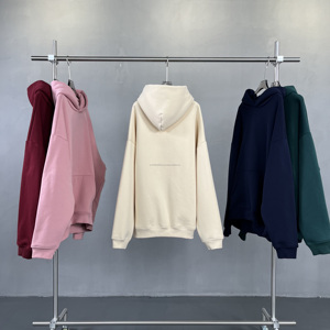 Sudaderas con capucha de peso pesado de algodón grueso de gran tamaño de alta calidad 400GSM impresas personalizadas Unisex hombres pulóver sudaderas con capucha ropa - Product Image 2