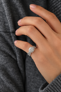 Bague en diamant rond taille brillant pour femme, bijou classique de mariage et de fiançailles - Product Image 3
