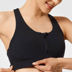 บราออกกำลังกายแบบมีซิปด้านหน้า บราสำหรับวิ่งแบบมีฟองน้ำเสริม รองรับแรงกระแทกสูง ฟองน้ำแบบไม่ถอดได้ ซับเหงื่อได้ดี เหมาะสำหรับการออกกำลังกาย - Product Image 6