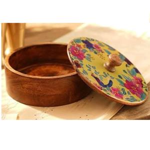 Boîte à chapati de qualité supérieure, boîte à roti avec couvercle doré, qualité supérieure, forme ronde, ustensiles de cuisine, boîte à chapati - Product Image 6