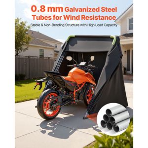 Abri de rangement pour moto tout temps robuste en tissu Oxford 600D, tente de garage pliable avec serrure de sécurité - Product Image 4
