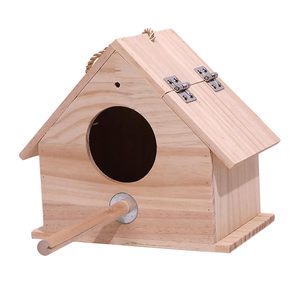 Comedero de Madera para Pájaros, Casa para Pájaros Pequeños con Diseño Colgante para Decoración de Jardín y Patio Exterior, Platos y Comederos para Mascotas - Product Image 6