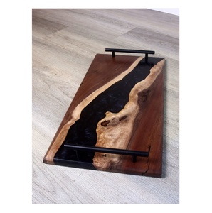 Bloques de cortar de madera de acacia hechos a mano personalizados al por mayor, bandeja de servicio clásica para cocina y Hotel, tabla de cortar duradera hecha en PC - Product Image 1